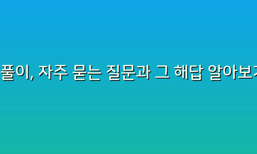 꿈풀이, 자주 묻는 질문과 그 해답 알아보기!