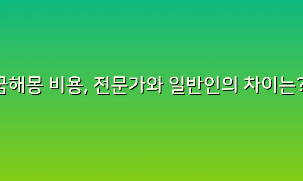 꿈해몽 비용, 전문가와 일반인의 차이는?!