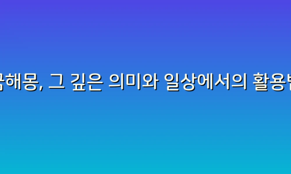 꿈해몽, 그 깊은 의미와 일상에서의 활용법