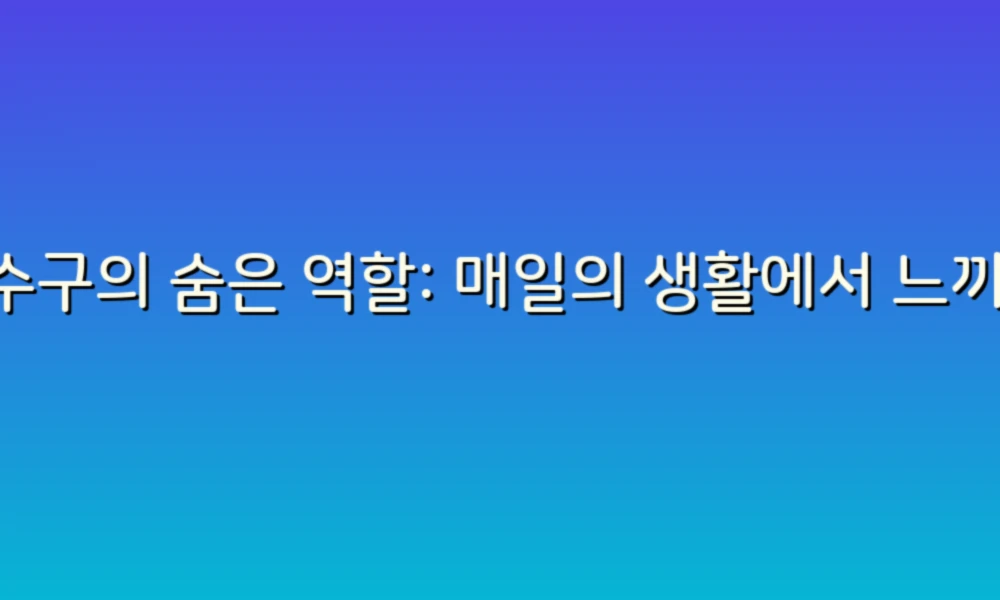 배수구의 숨은 역할: 매일의 생활에서 느끼는 효과!