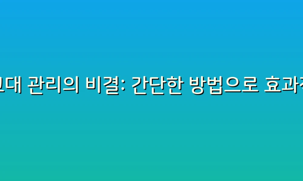 싱크대 관리의 비결: 간단한 방법으로 효과적인 청소 팁!