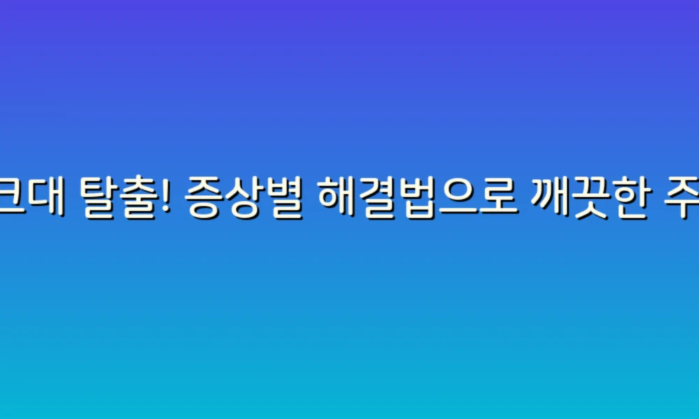 싱크대 탈출! 증상별 해결법으로 깨끗한 주방 만들기